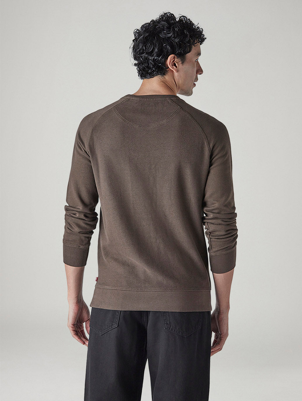 Men's Solid Regular Fit Waffle T-Shirt - Back View