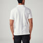 Men's Solid Slim Fit Textured Polo T-Shirt - Back View