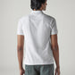 Men's Self Design White Polo T-shirt - back View