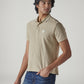 Men's Solid Beige Polo T-shirt - Side View