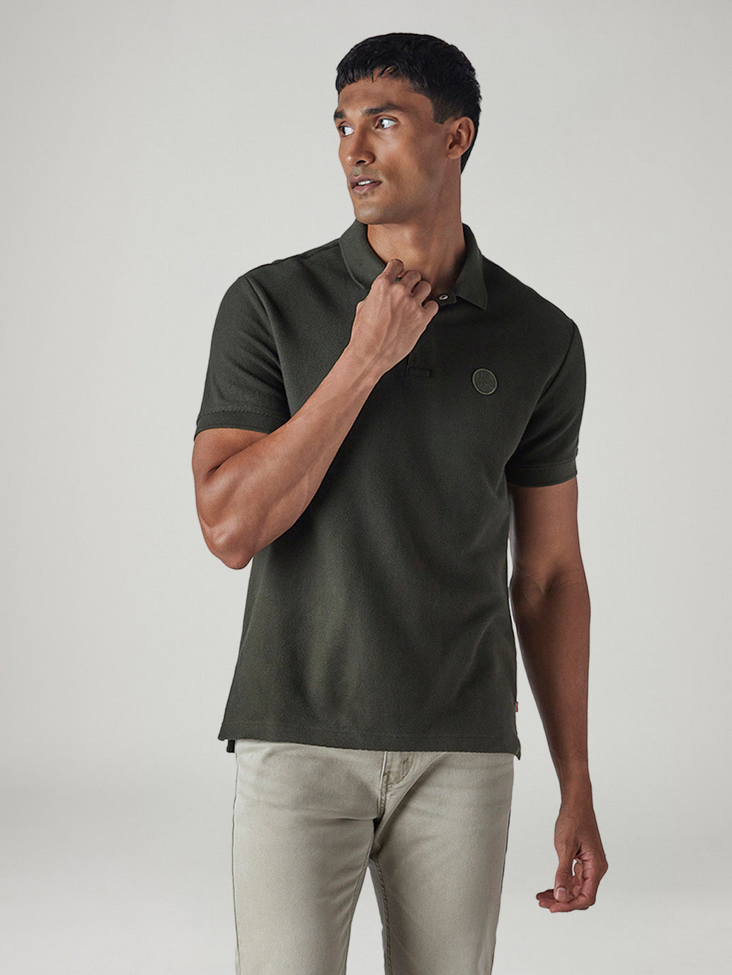 Men's Solid Regular Fit Polo T-shirt