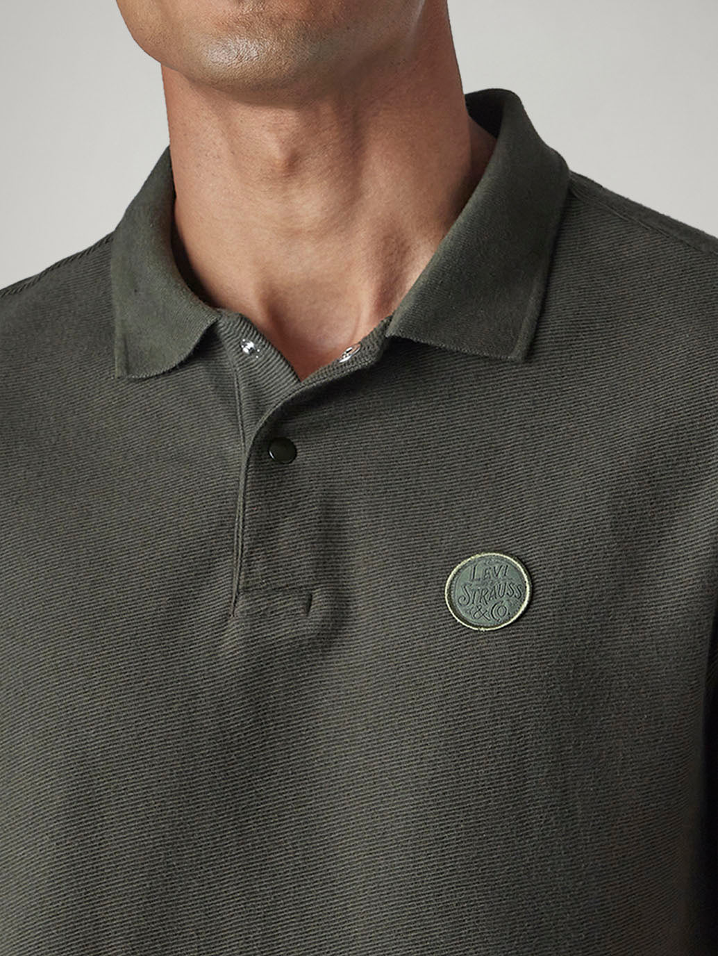 Men's Solid Regular Fit Polo T-shirt - Detail View