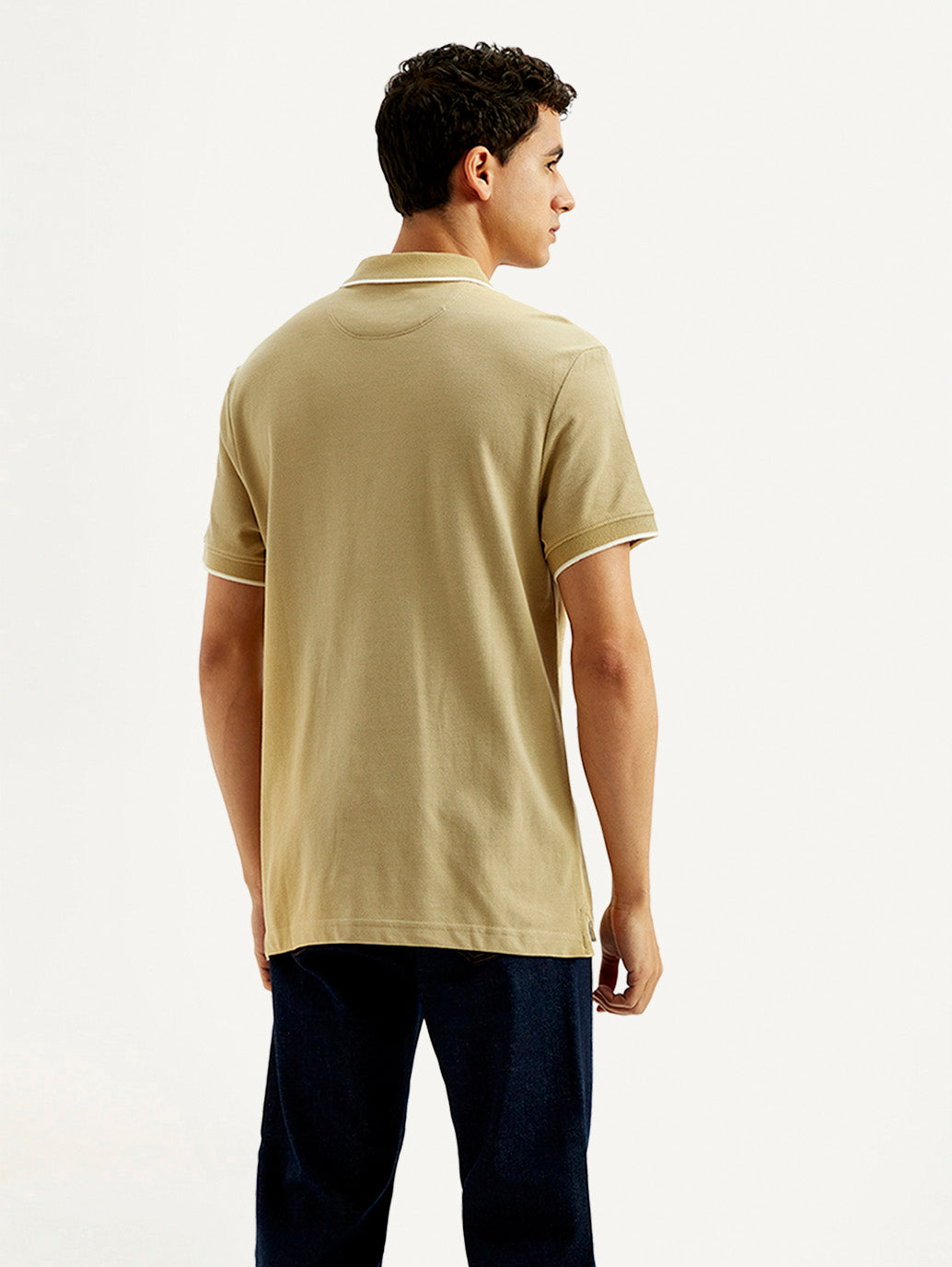 Men's Colorblock Slim Fit Polo T-shirt - Back View