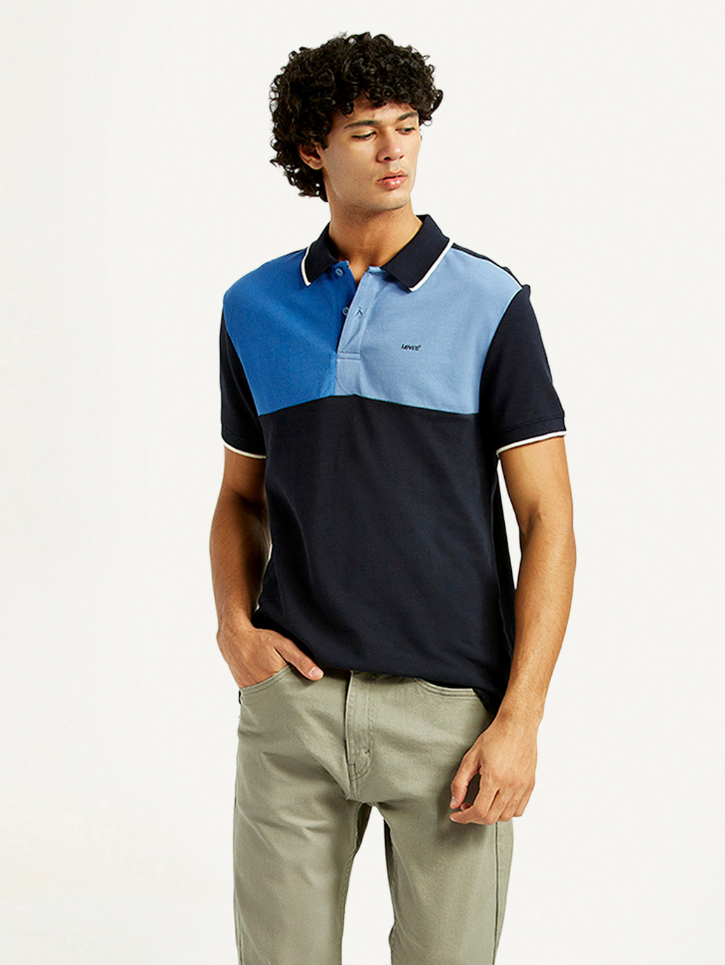 Men's Colorblock Slim Fit Polo T-Shirt - Styleshot View