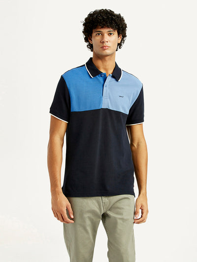 Men's Colorblock Slim Fit Polo T-Shirt