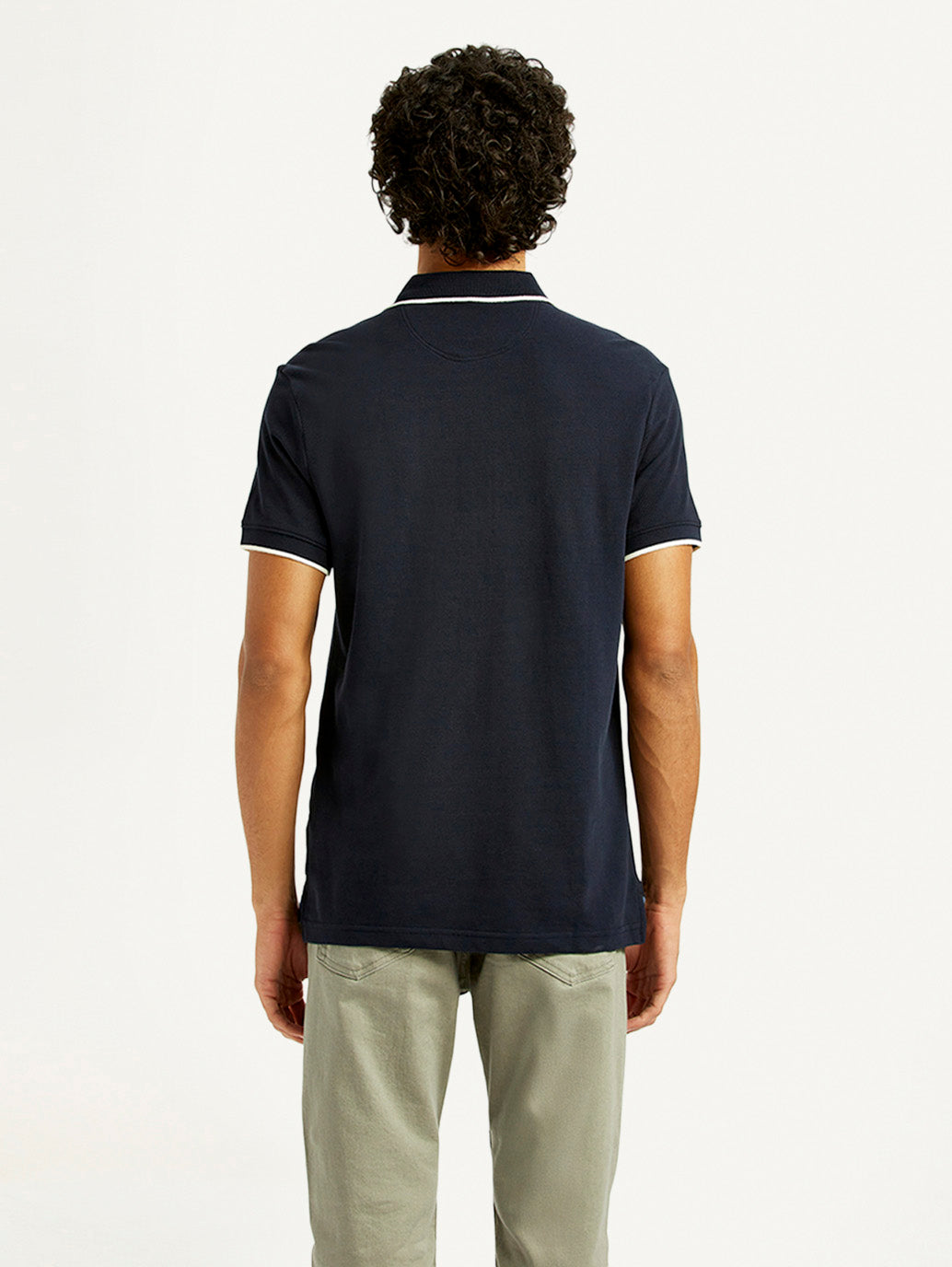 Men's Colorblock Slim Fit Polo T-Shirt - Back View