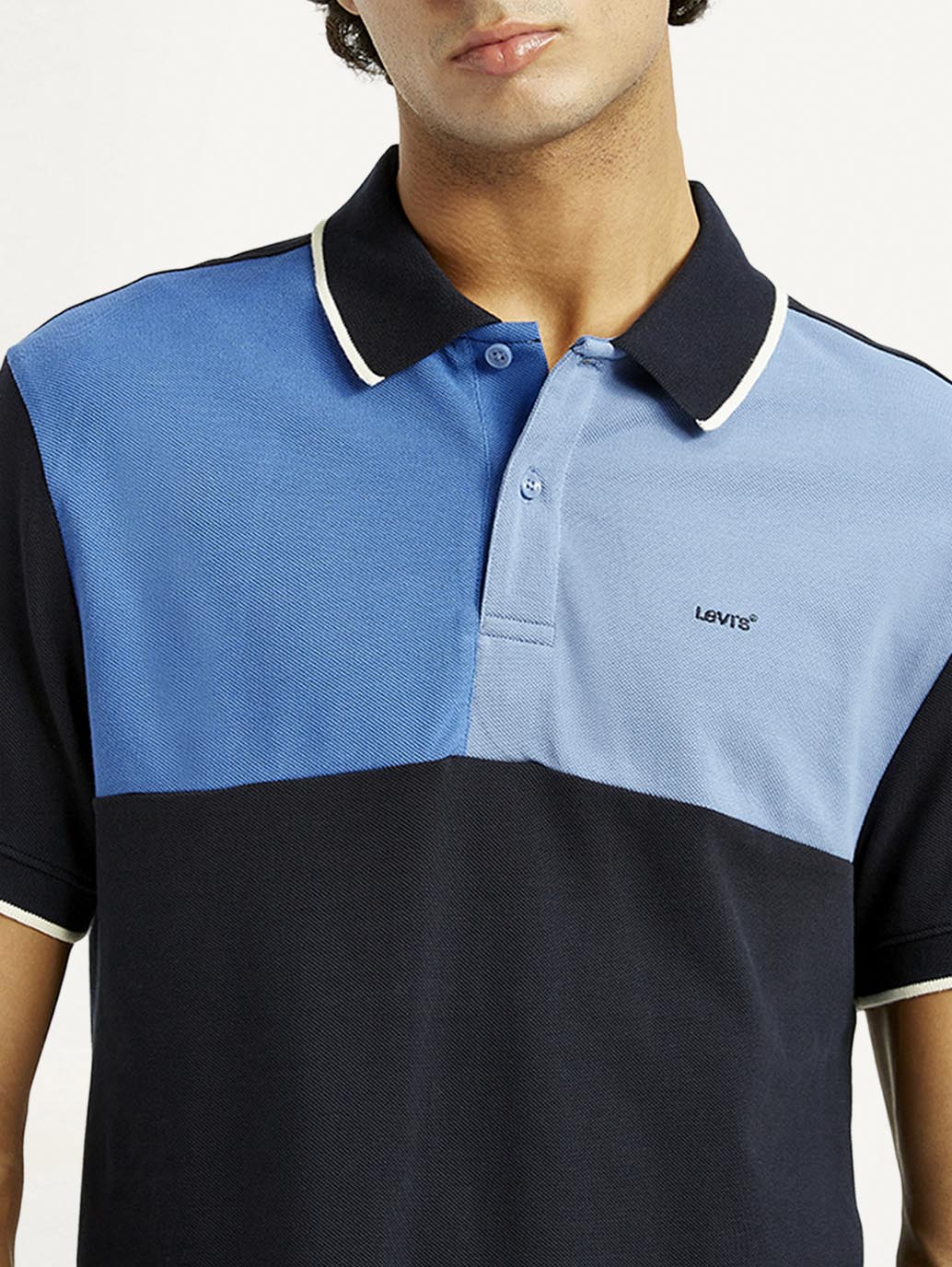 Men's Colorblock Slim Fit Polo T-Shirt - Detail View