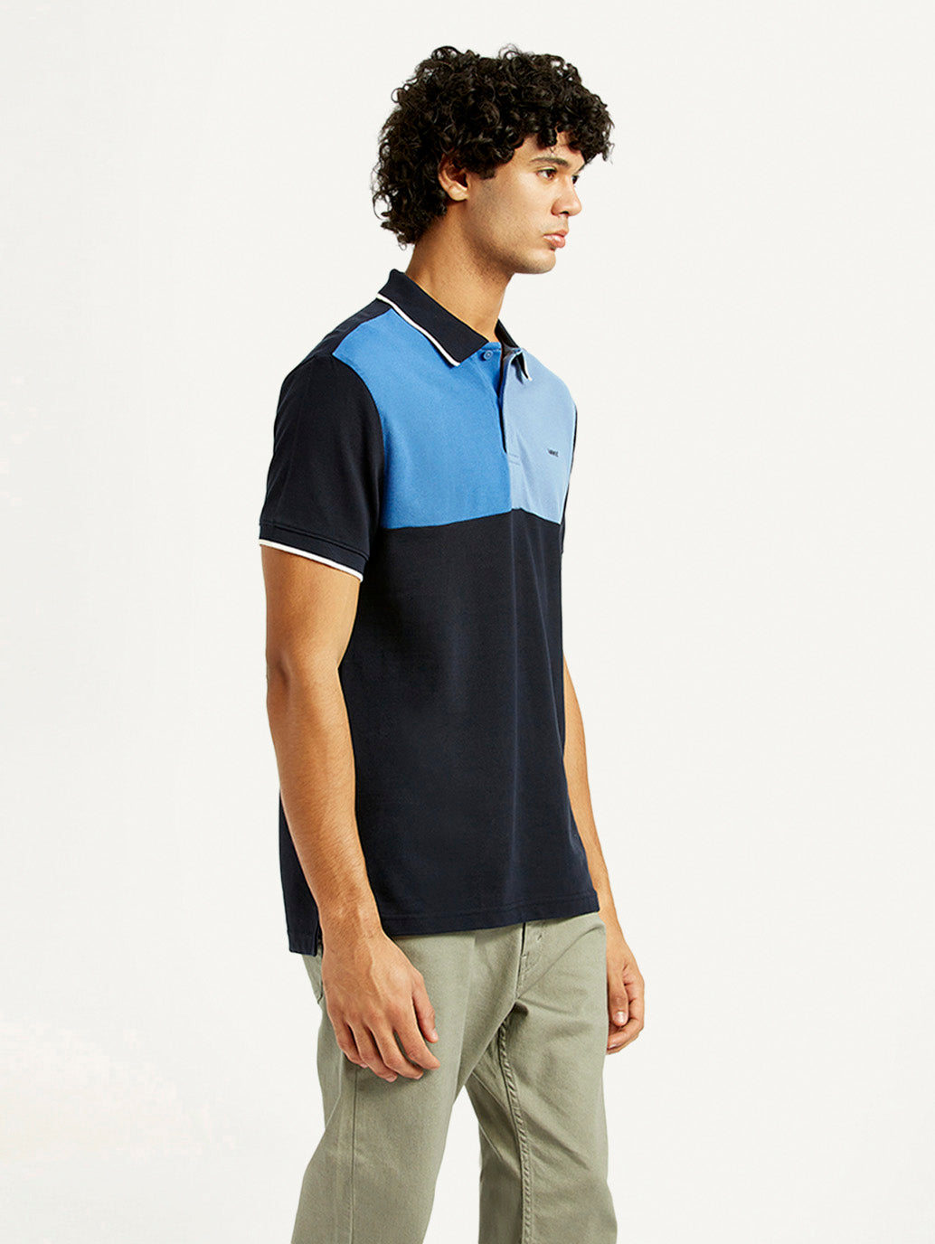Men's Colorblock Slim Fit Polo T-Shirt - Side View