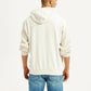 Men's Knitted Off White Hooded Sweatshirt - Back View
