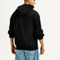 Men's Knitted Black Hooded Sweatshirt - Back View