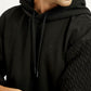 Men's Knitted Black Hooded Sweatshirt - Detail View
