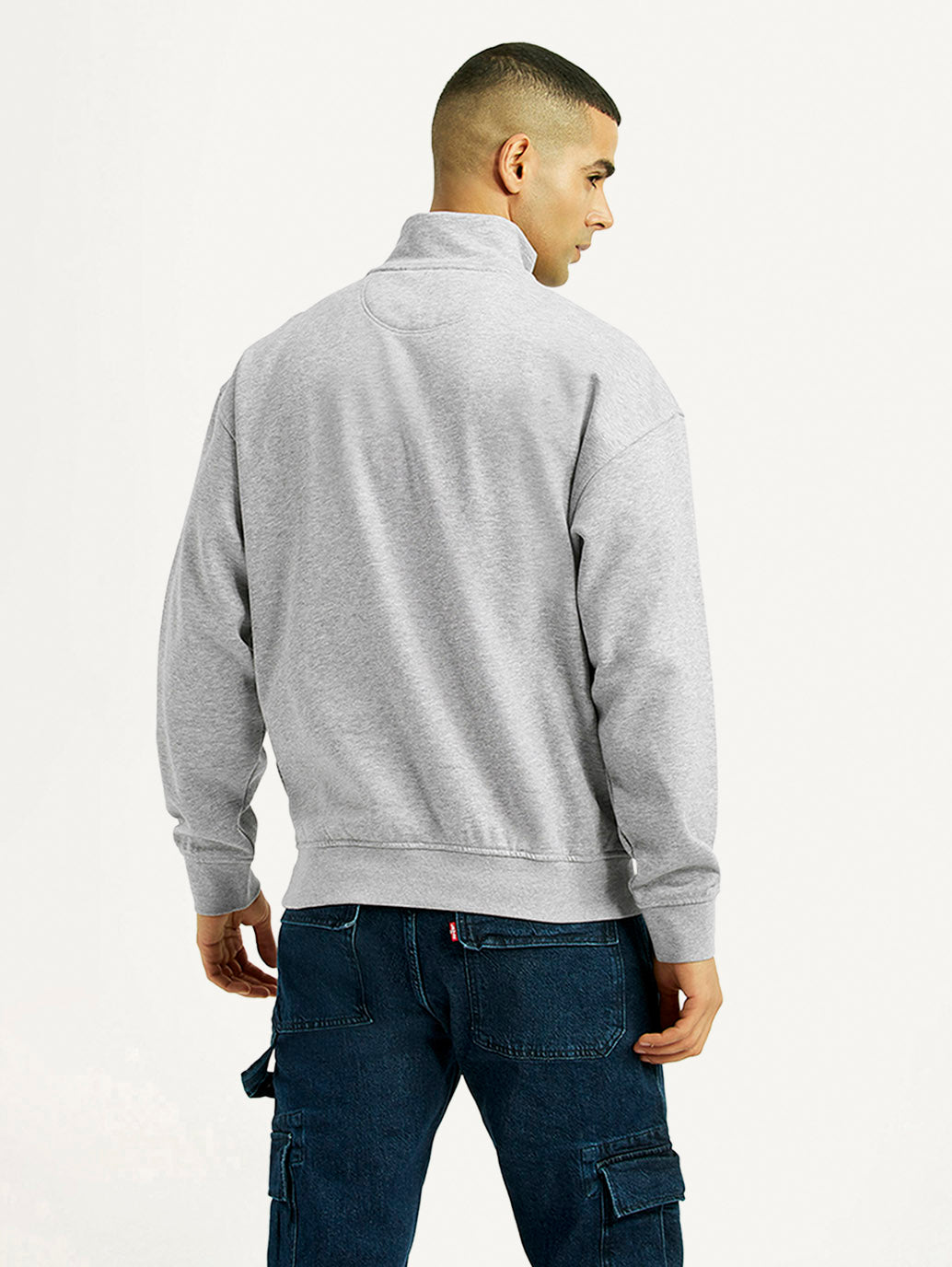 Men's Brand Logo Regular Fit Sweatshirt - Back View