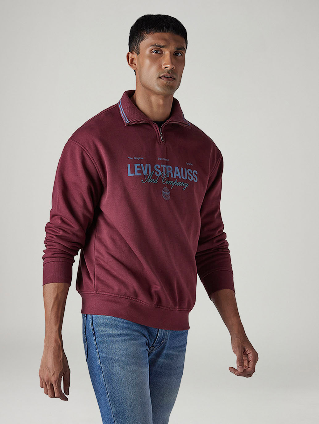 Men's Typography Printed Regular Fit Sweatshirt - Side View
