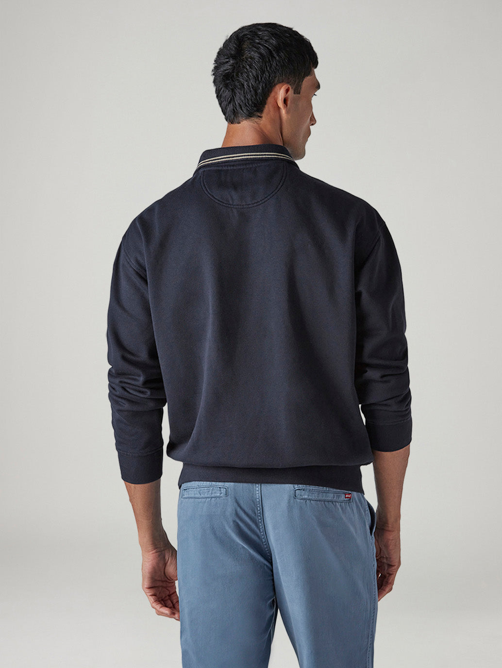 Men's Typography Printed Regular Fit Sweatshirt - Back View