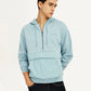 Men's Solid Blue Hooded Sweatshirt - Elevated View