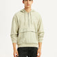 Men's Brand Logo Beige Hooded Sweatshirt - Front View