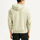 Men's Brand Logo Beige Hooded Sweatshirt - Back View