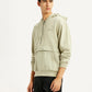 Men's Brand Logo Beige Hooded Sweatshirt - Side View