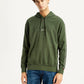 Men's Brand Logo Dark Green Hooded Sweatshirt - Front View