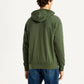 Men's Brand Logo Dark Green Hooded Sweatshirt - Back View