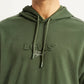 Men's Brand Logo Dark Green Hooded Sweatshirt - Detail View