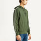 Men's Brand Logo Dark Green Hooded Sweatshirt - Side View