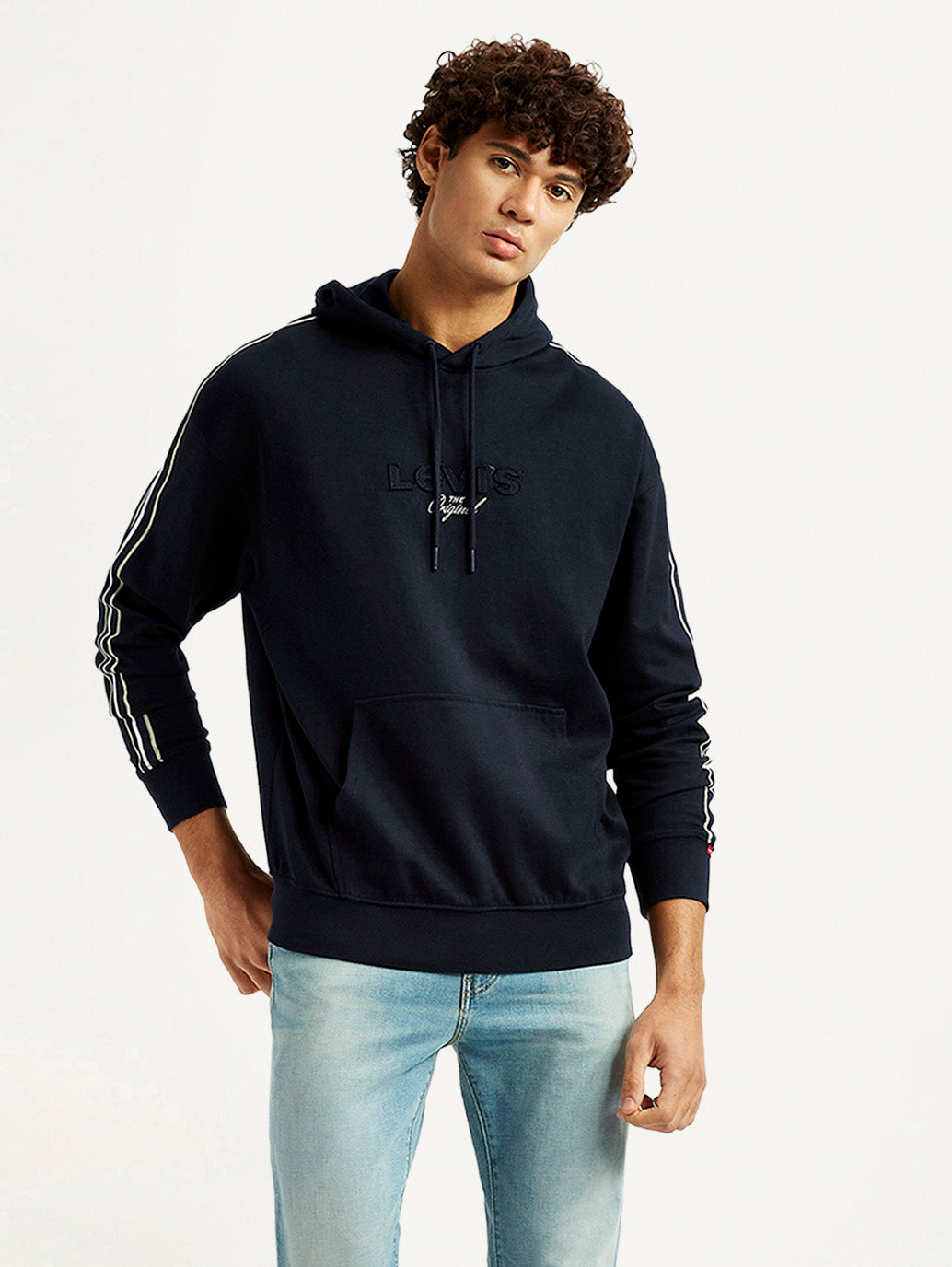 Men's Graphic Black Hooded Sweatshirt - Styleshot View