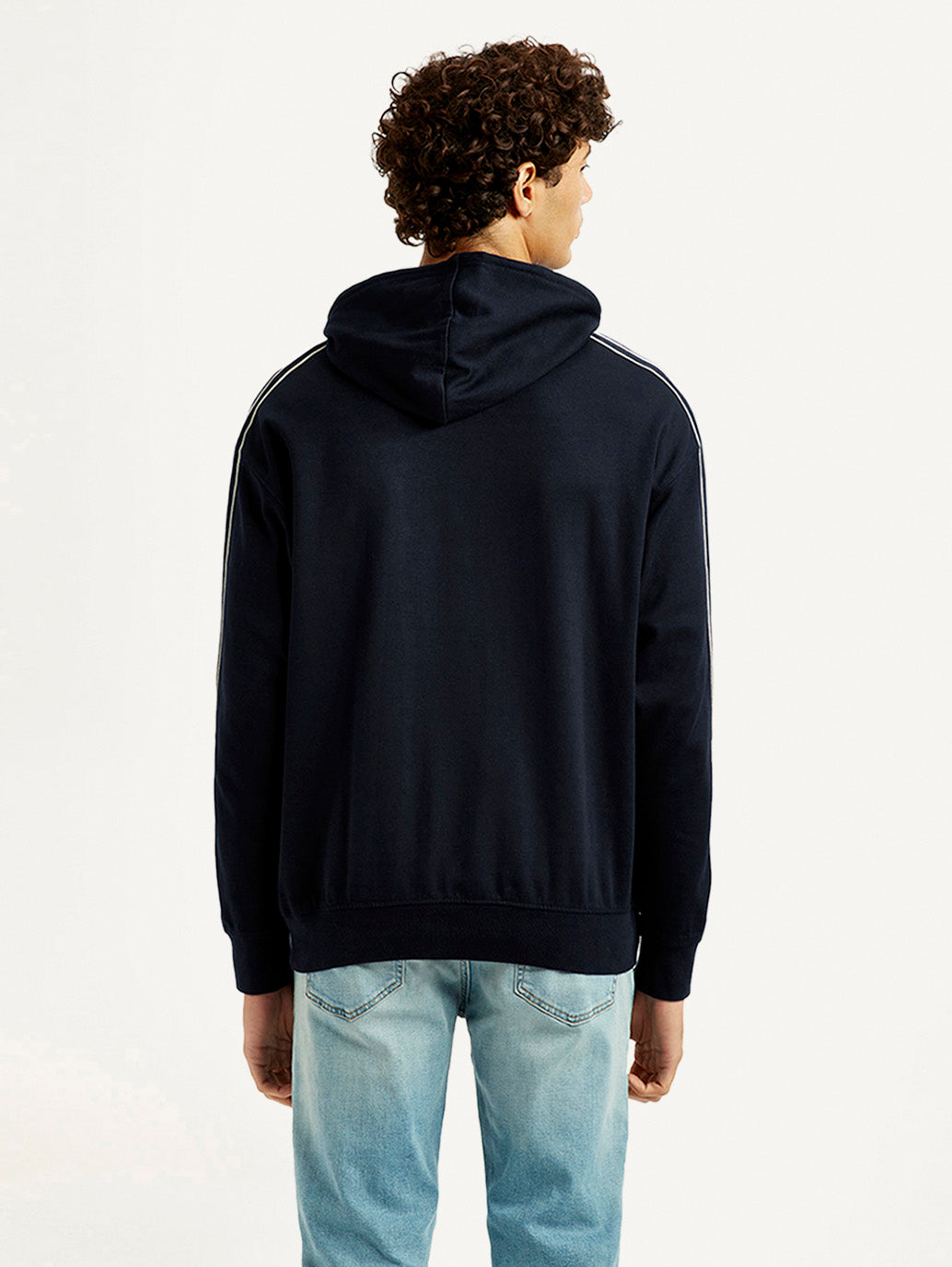 Men's Graphic Black Hooded Sweatshirt - Back View