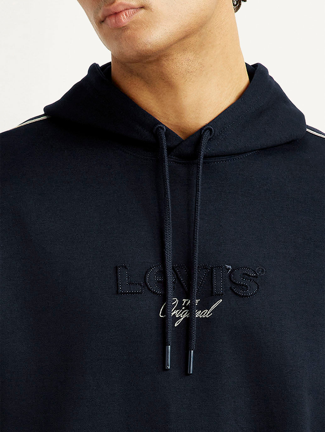 Men's Graphic Black Hooded Sweatshirt - Detail View