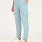 Men's Light Blue Solid Joggers - side View