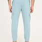 Men's Light Blue Solid Joggers - back View
