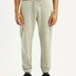 Men's Beige Solid Joggers - Front View