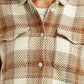 Women's Plaid Light Brown Slim Fit Shirt - Detail View