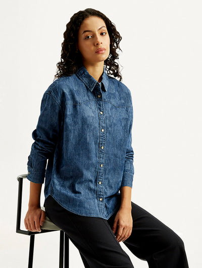 levi's Women's Washed Relaxed Fit Denim Shirt-picture-18
