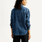 Women's Washed Relaxed Fit Denim Shirt - Back View