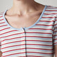 Women's Striped Multi Color Scoop Neck Top - Detail View