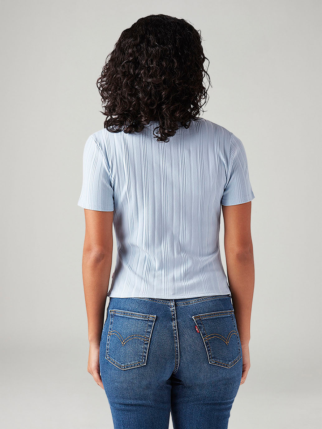 Women's Textured Slim Fit T-Shirt - Back View