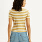 Women's Striped Yellow Scoop Neck Top - Back View