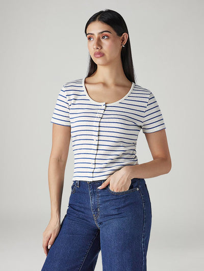 Women's Striped Slim Fit Top-image-5