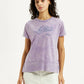 Women's Brand Logo Purple Relaxed Fit T-shirt - Front View