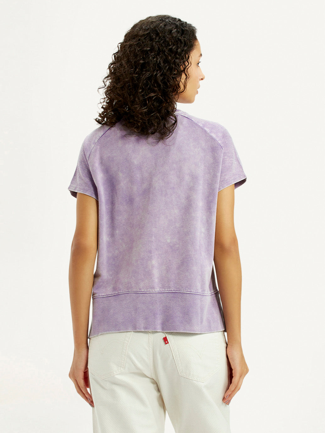 Women's Brand Logo Purple Relaxed Fit T-shirt - Back View
