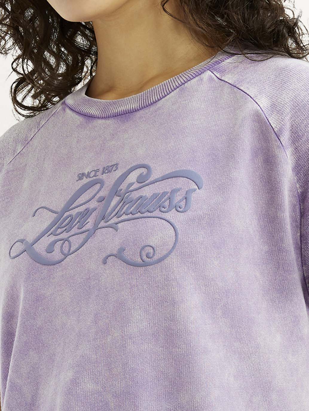 Women's Brand Logo Purple Relaxed Fit T-shirt - Detail View