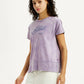 Women's Brand Logo Purple Relaxed Fit T-shirt - Side View