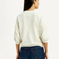 Women's Embroidered Cream Crew Neck Top - Back View
