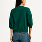 Women's Embroidered Dark Green Crew Neck Top - Back View