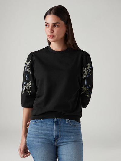 levi's Women's Black Regular Fit Embroidery Top-picture-36