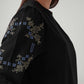 Women's Black Regular Fit Embroidery Top - Detail View