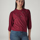Women's Embellished Maroon Crew Neck Top - 20 View