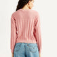 Women's Jacquard Pink Crew Neck Sweater - Back View