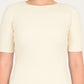 Women's Textured Cream Round Neck Dress - detail View